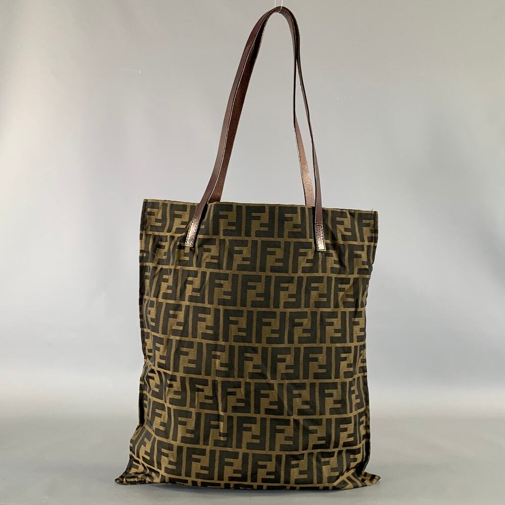 FENDI Brown Black Monogram Not Listed Tote Handbag